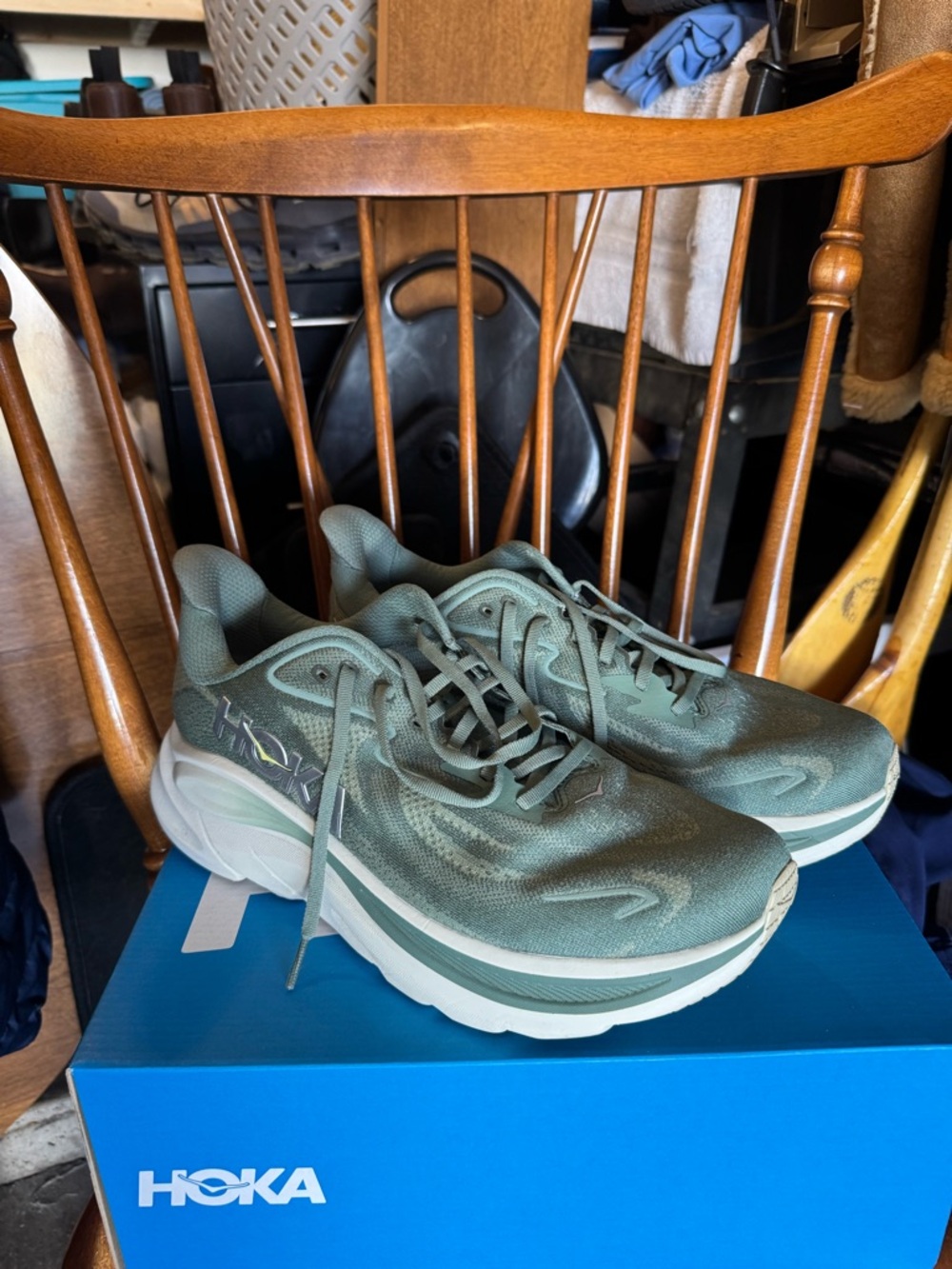 Hoka Sage Green Cushioned Running Shoes